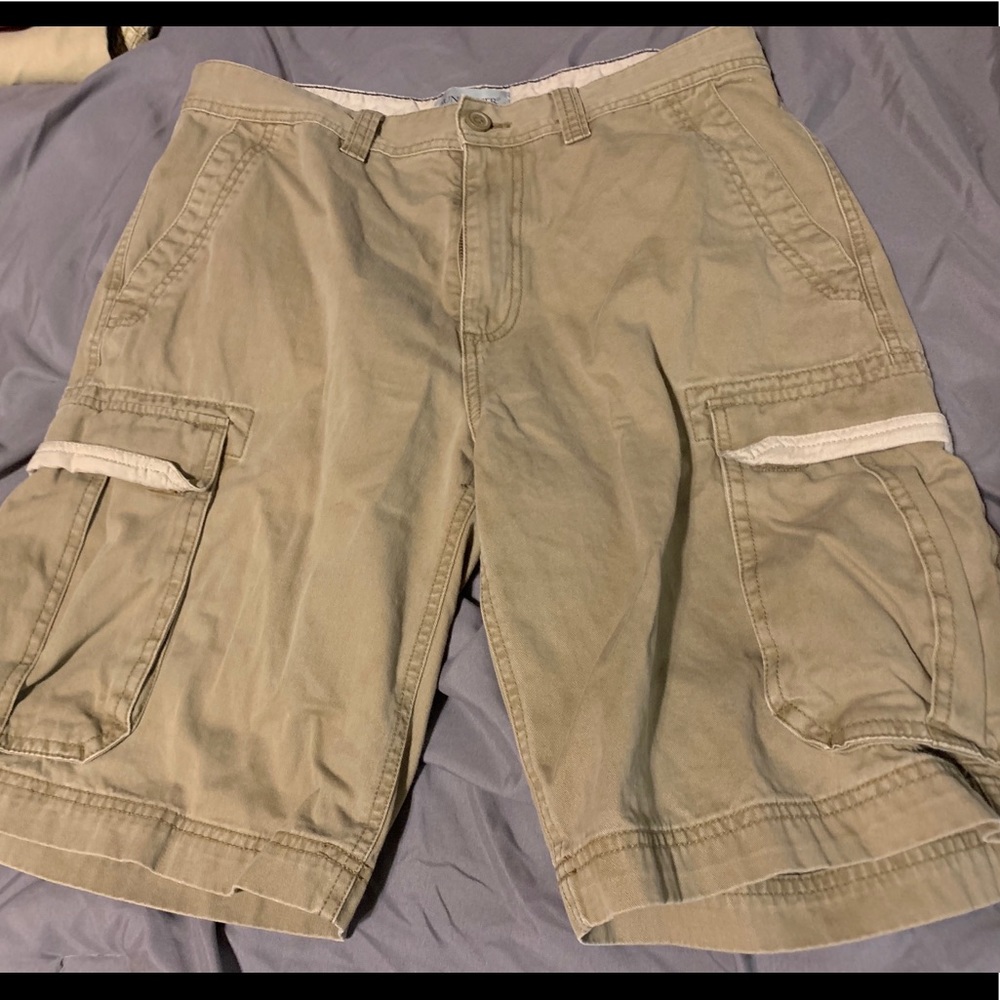 Khaki cargo shorts